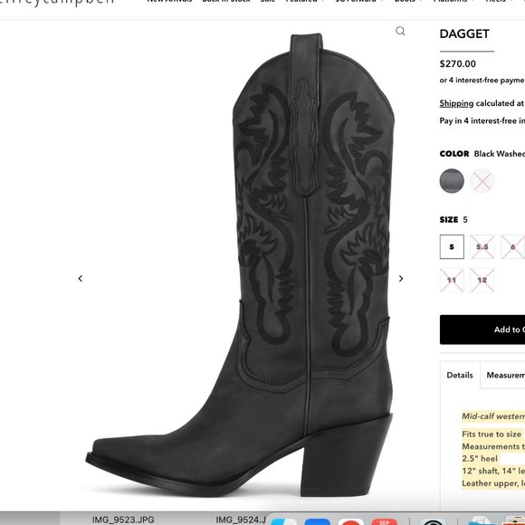 Jeffrey Campbell Shoes - Jeffrey Campbell Dagget Western Boot (Black)